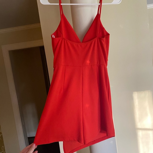 Red Asymmetrical Romper - Picture 3 of 3